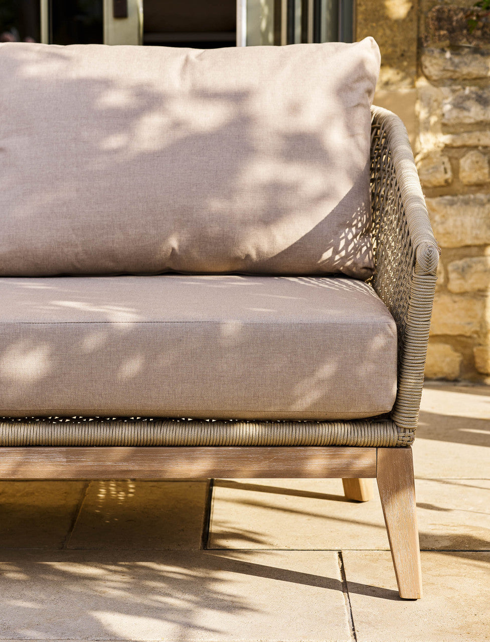 Lynton 2 Seater Sofa - Acacia Wood, Grey
