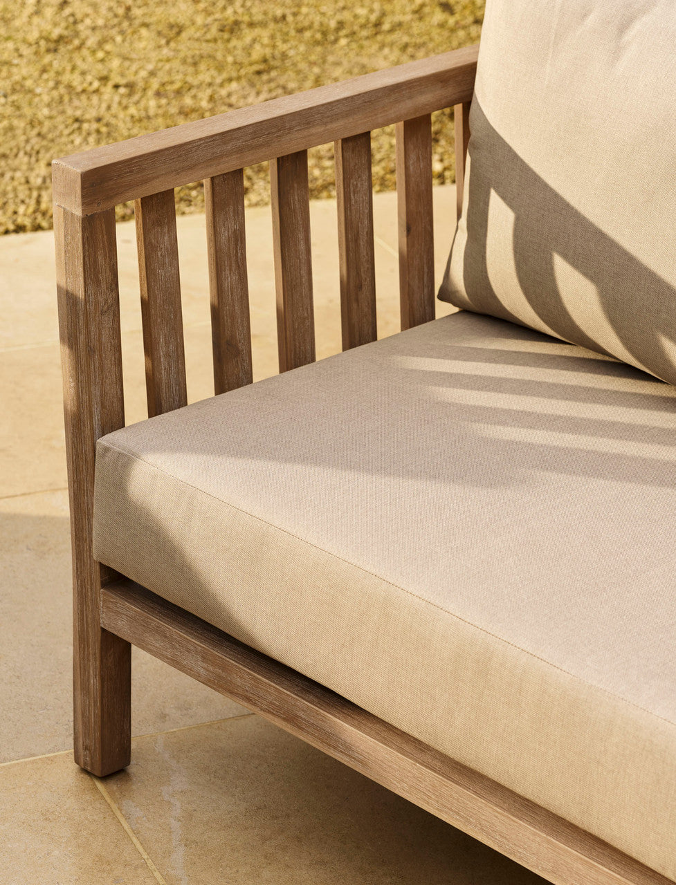 Porthallow 2 Seater Sofa Set - Acacia Wood, Dark Natural