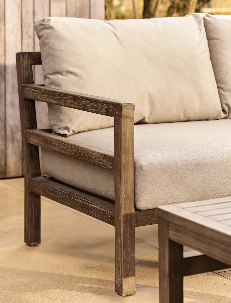 Sandridge Corner Sofa Set - Acacia Wood, Dark Natural