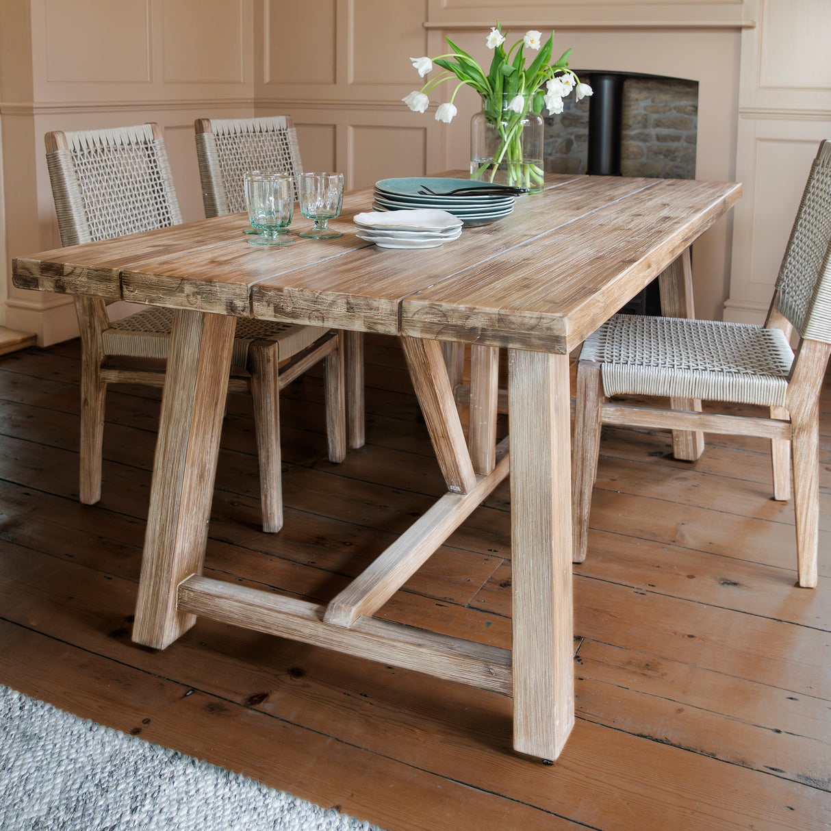 Chilford Solid Dining Table - Acacia Wood, Natural, Small