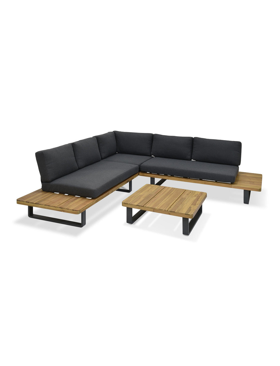 Bayworth Corner Sofa Set - Acacia Wood, Natural