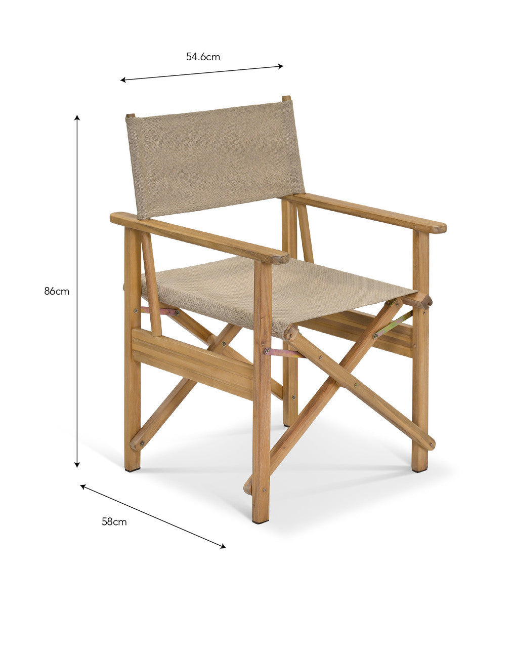 Hayle Directors Chair - Acacia Wood, Natural
