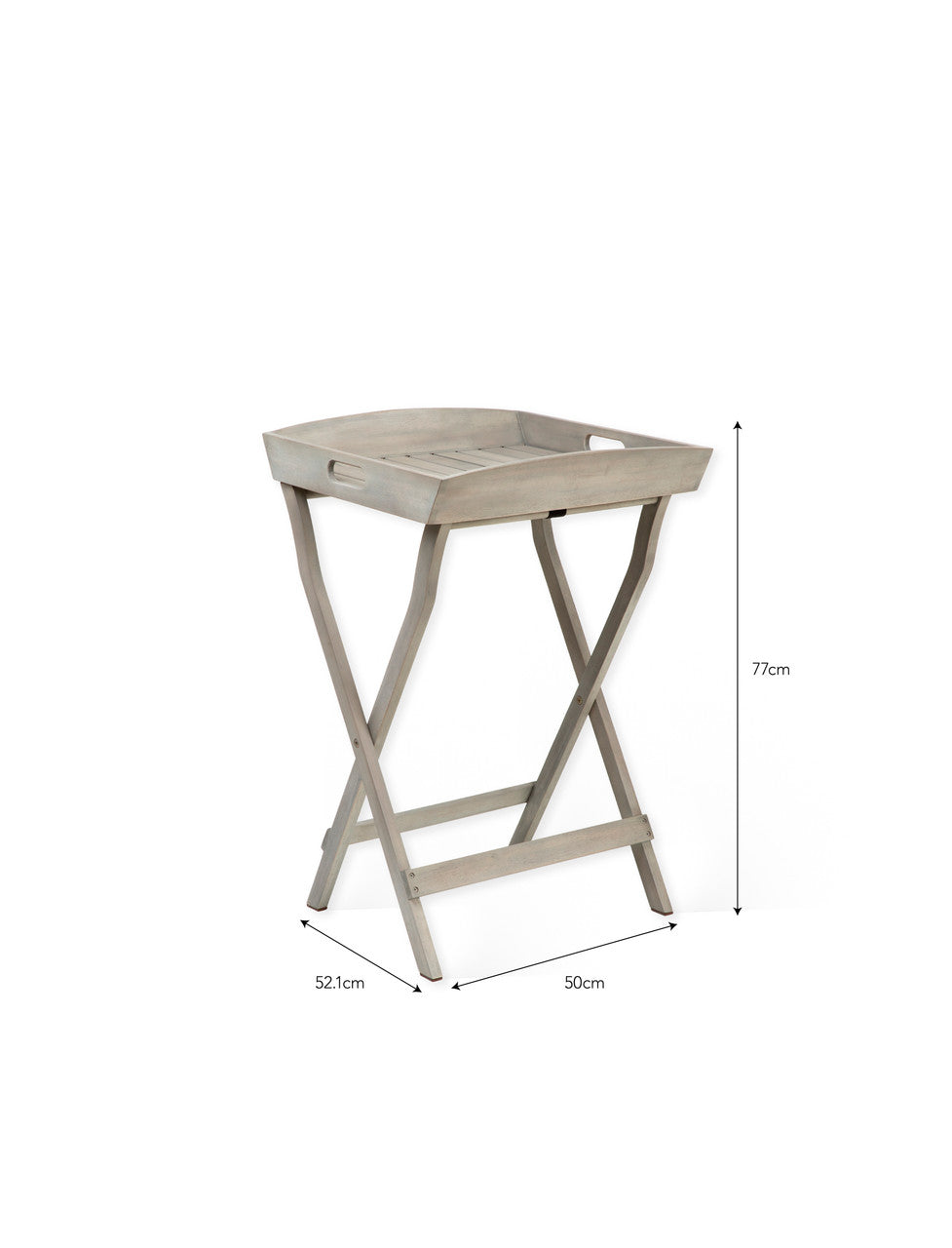 Letcombe Butlers Tray & Stand - Acacia Wood, Whitewash