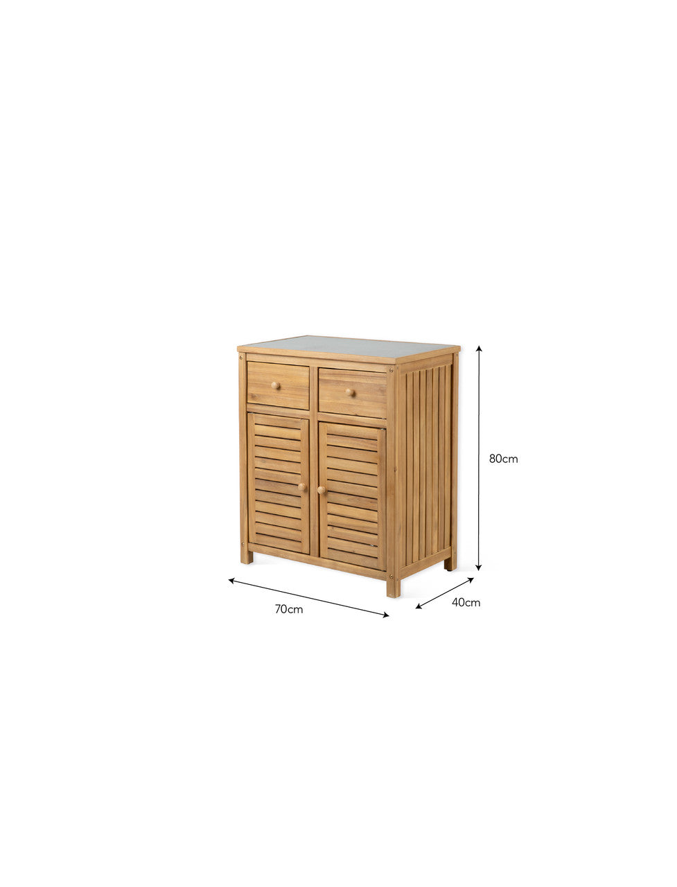 Stonesfield Outdoor Storage Two Doors - Acacia Wood, Natural