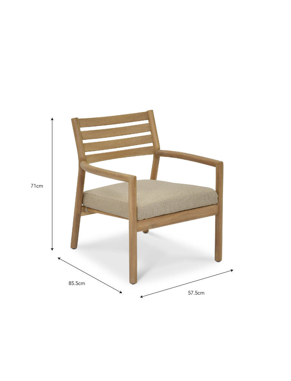Somersham Armchair - Acacia Wood, Natural