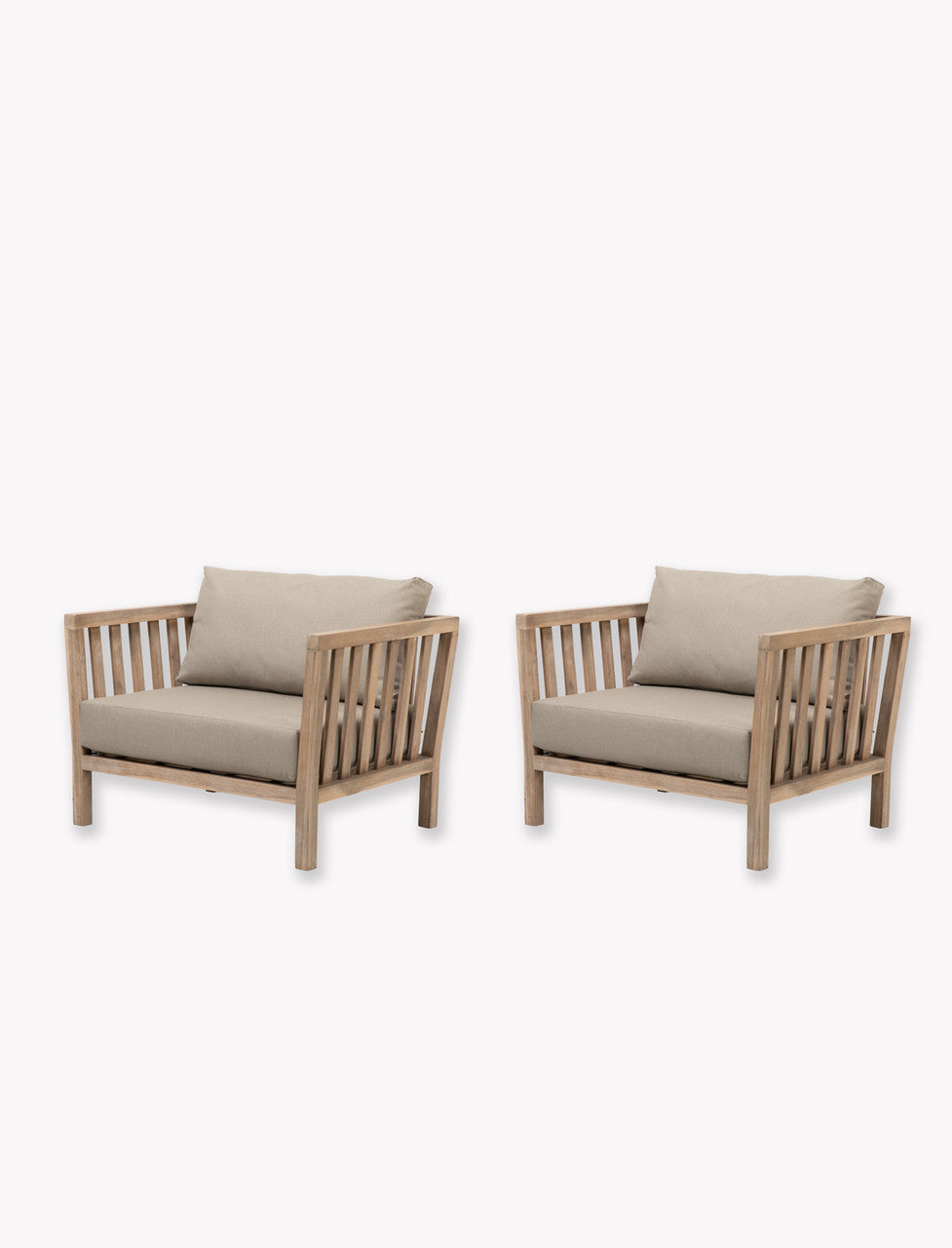 Porthallow Armchairs - Acacia Wood, Natural, Set of 2