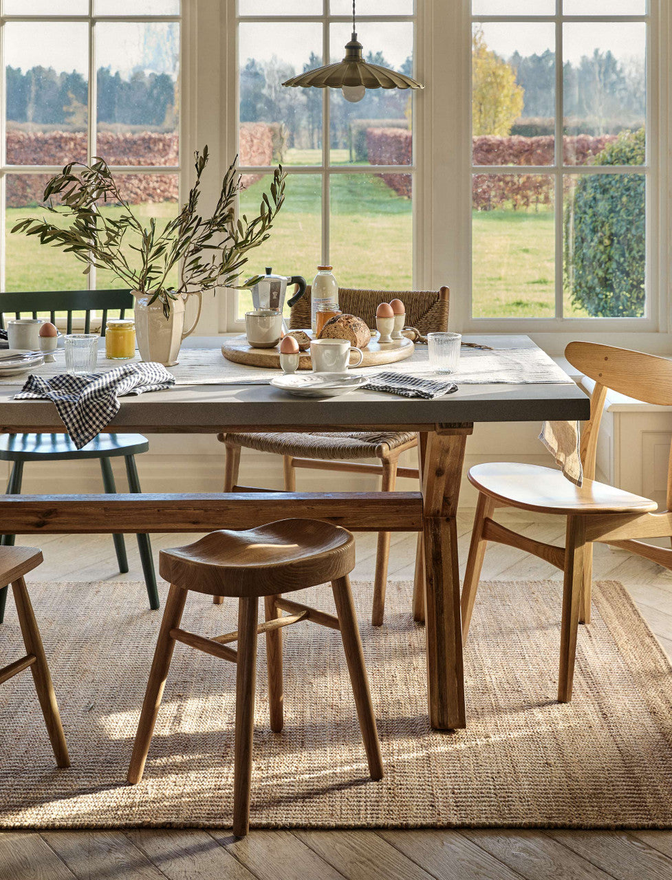 Burford Table - Acacia Wood & Polystone, Natural, Small