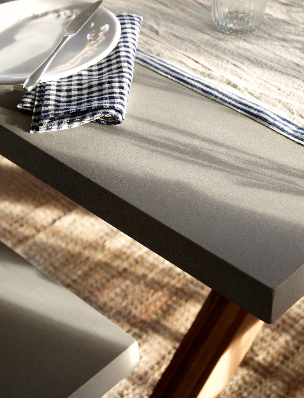 Burford Table - Acacia Wood & Polystone, Natural, Small