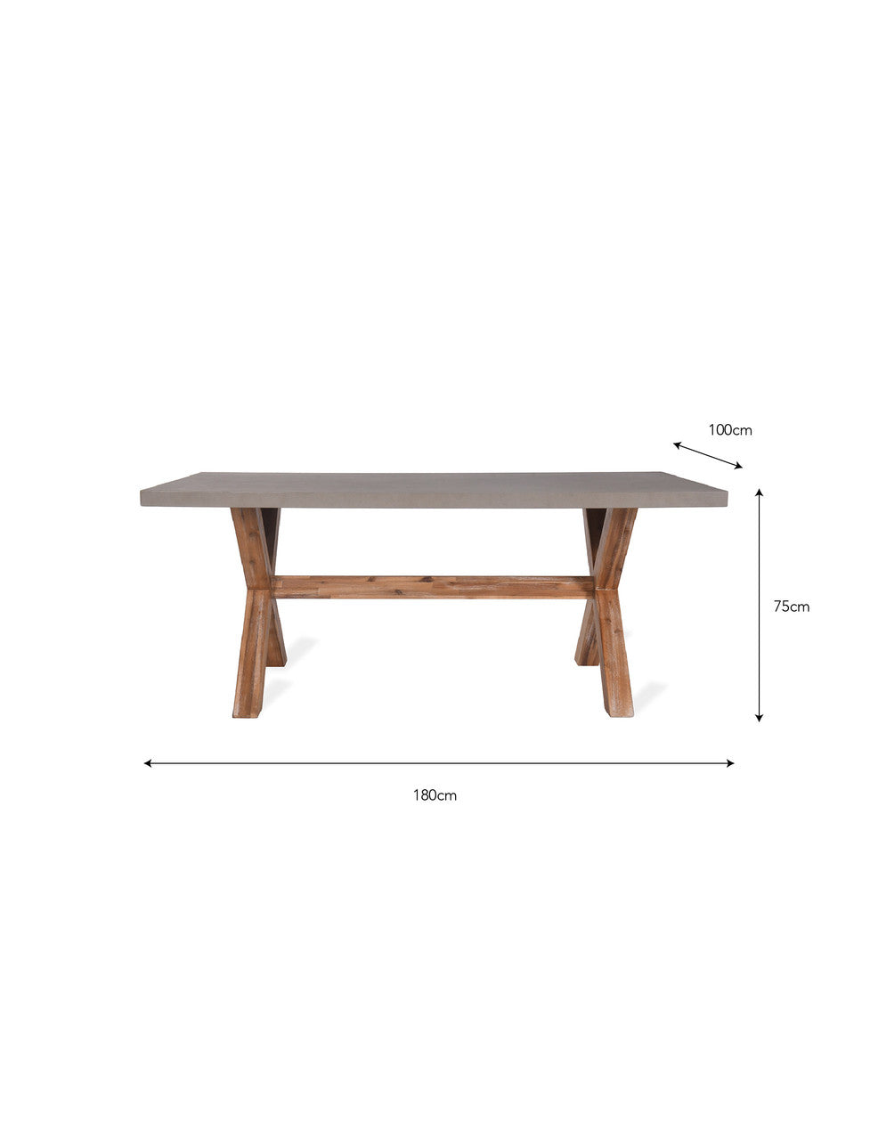 Burford Table - Acacia Wood & Polystone, Natural, Small