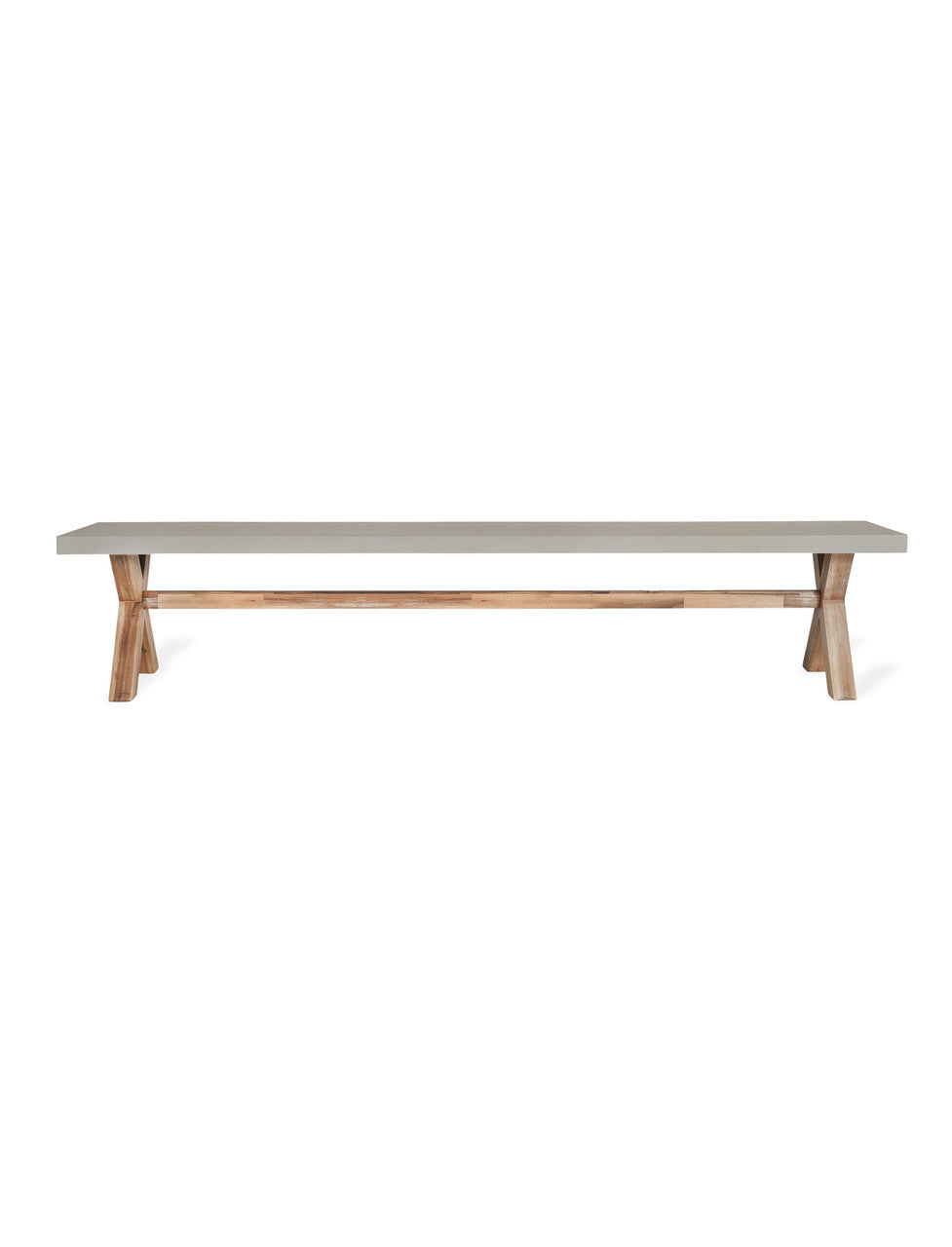 Burford Bench Grey - Acacia Wood & Polystone, Natural, Large