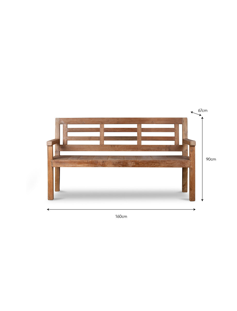 Chastleton Bench - Reclaimed Teak, Natural