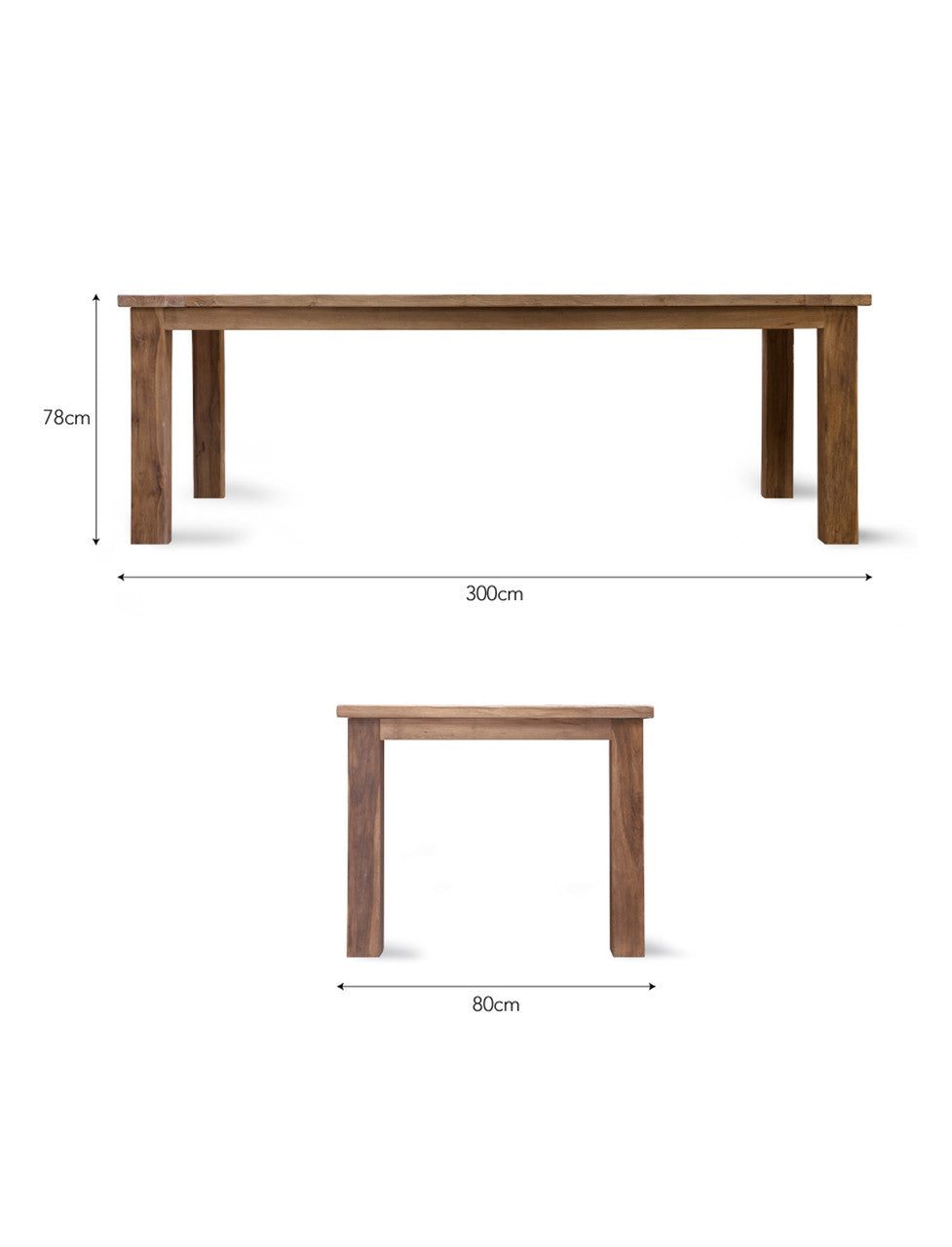 St Mawes Refectory Table 10 Seater - Teak, Natural