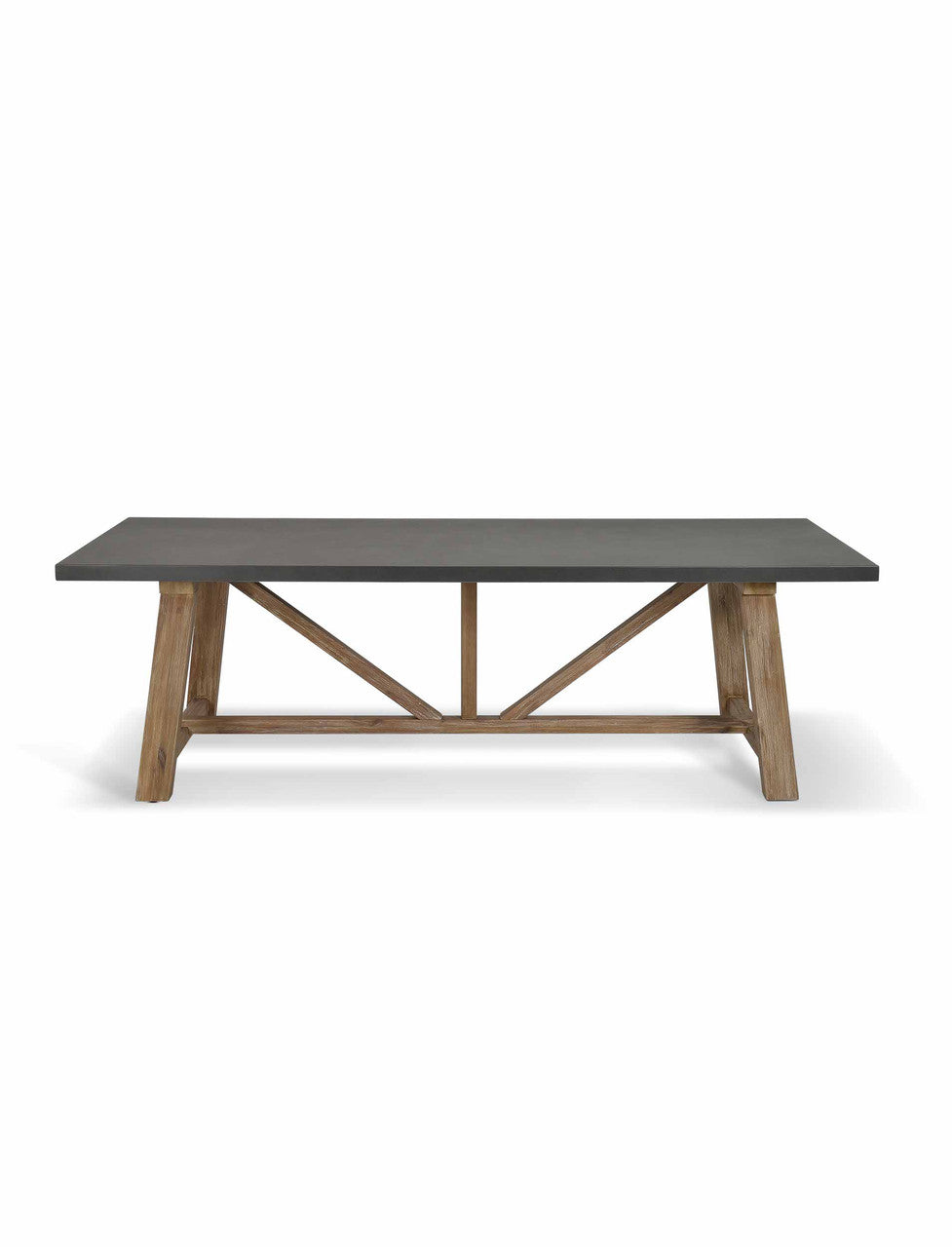 Chilford Dining Table - Acacia Wood & Polystone, Grey, Large