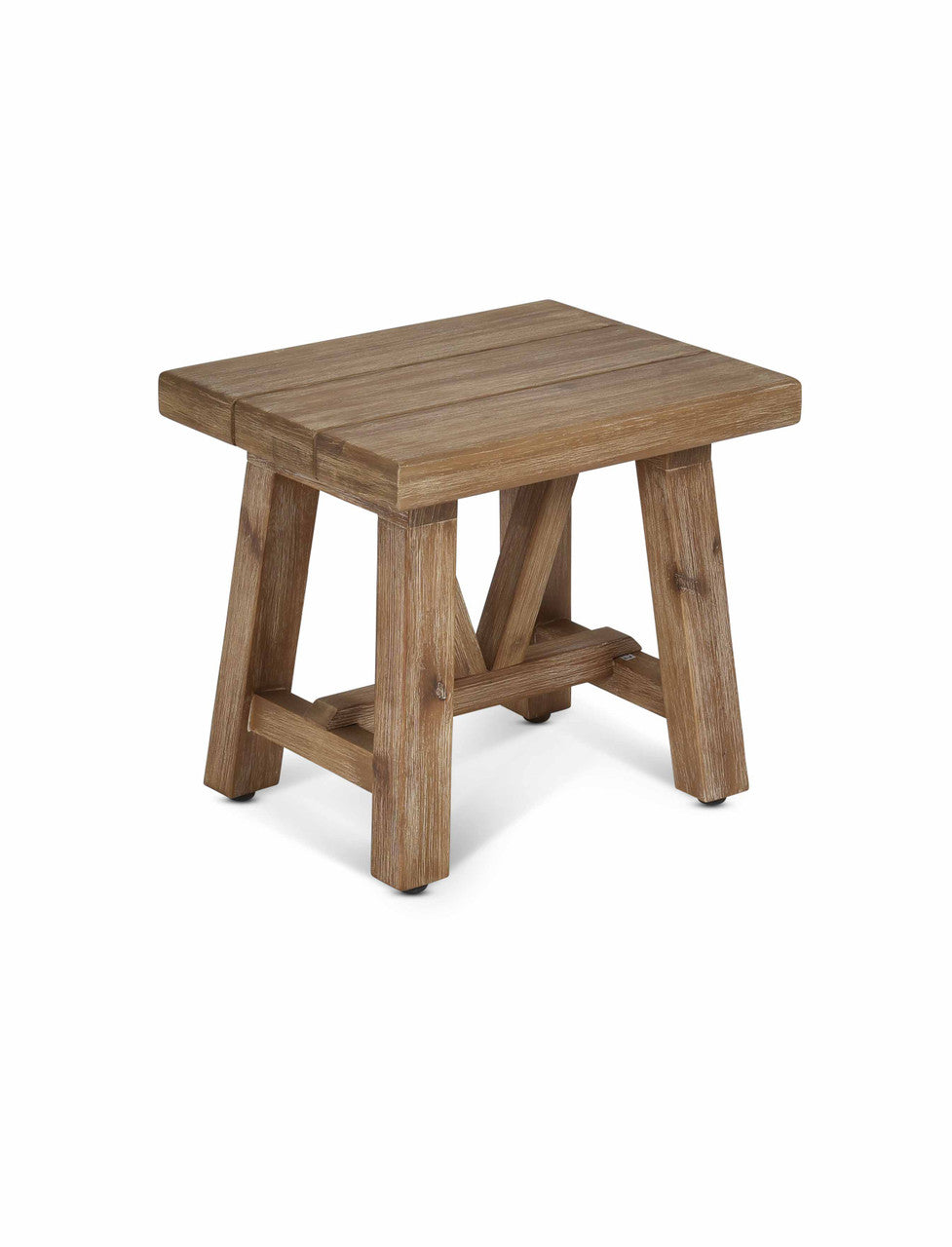 Chilford Solid Side Table Stool - Acacia Wood, Natural