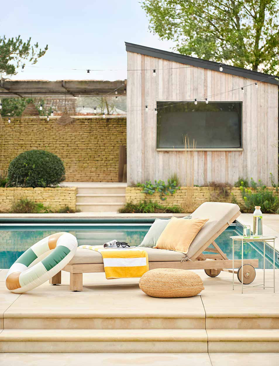 Porthallow Lounger - Acacia Wood, Natural