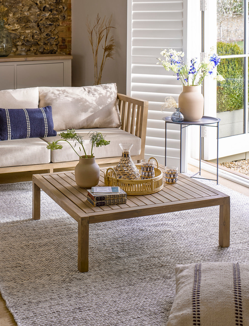 Porthallow Square Coffee Table - Acacia Wood, Natural