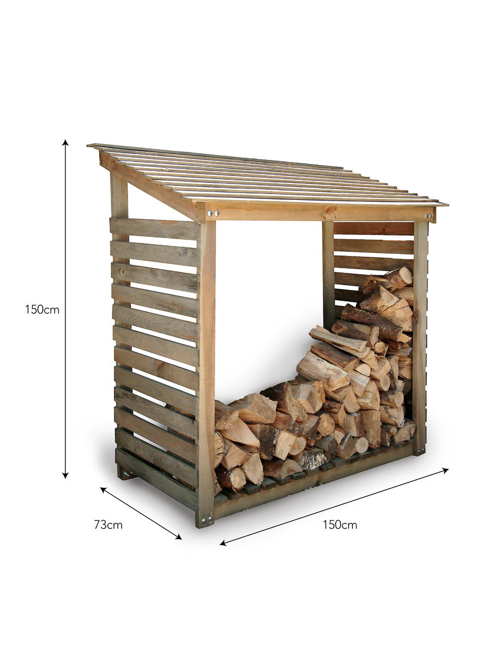 Aldsworth Log Store Wide - Spruce, Natural