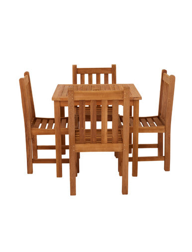 Marbrook Teak Table 80cm x 80cm & 4 Grisdale Side Chairs
