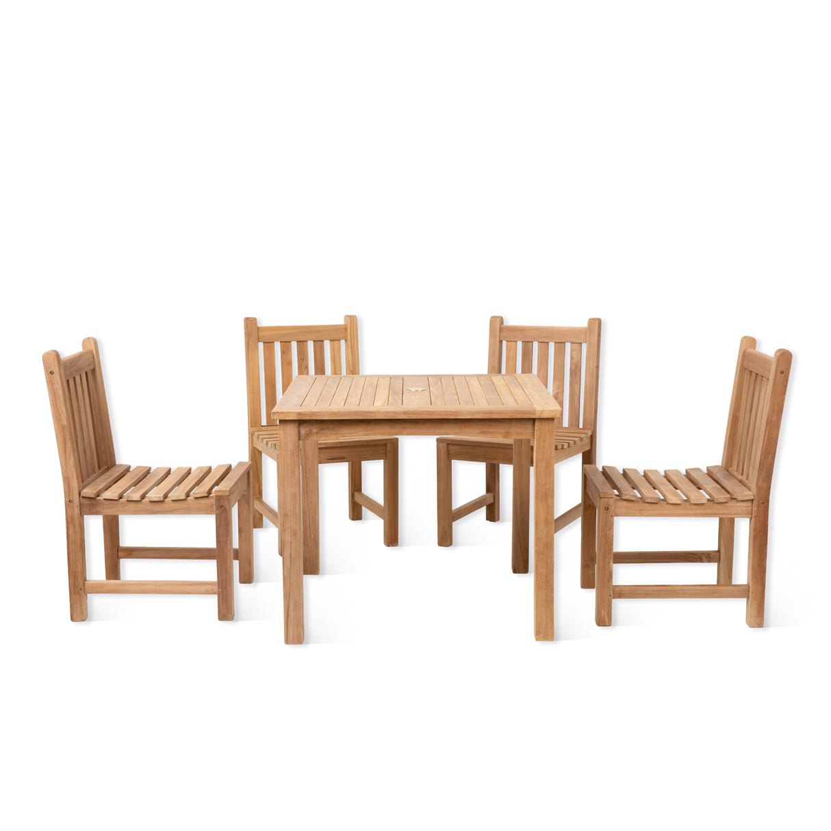 Marbrook Teak Table 90cm x 90cm & 4 Grisdale Side Chairs