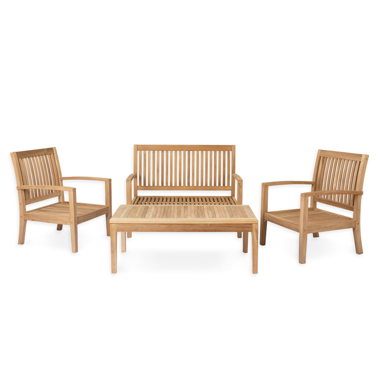 Comfort Teak 4 Seater & Coffee Table Set