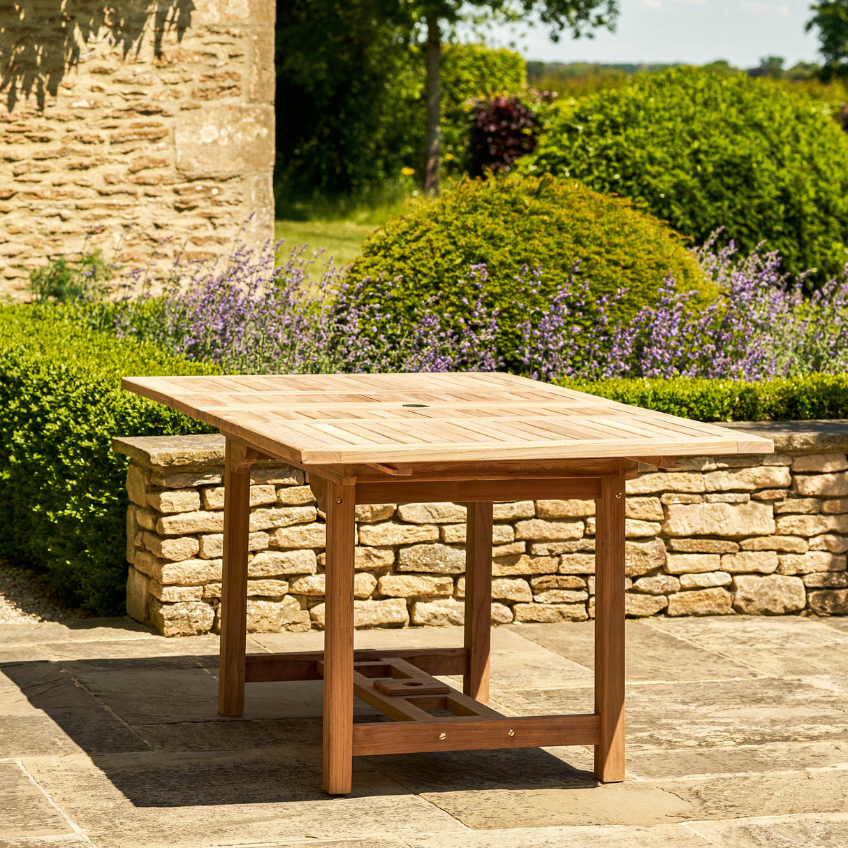 Arrow Teak Rectangular Extending Dining Table 120-180cm