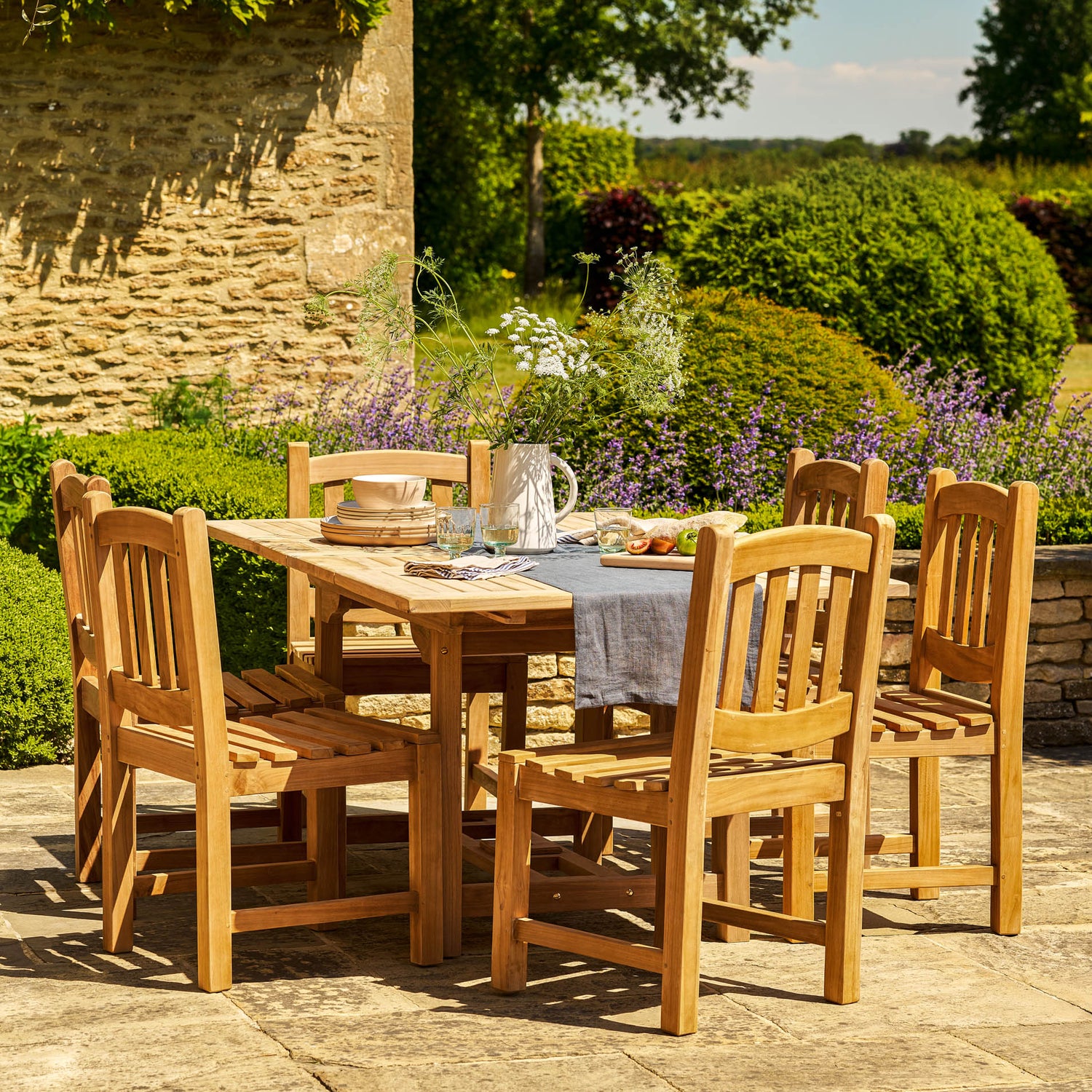 Arrow Teak Rectangular Extending Dining Table 120-180cm