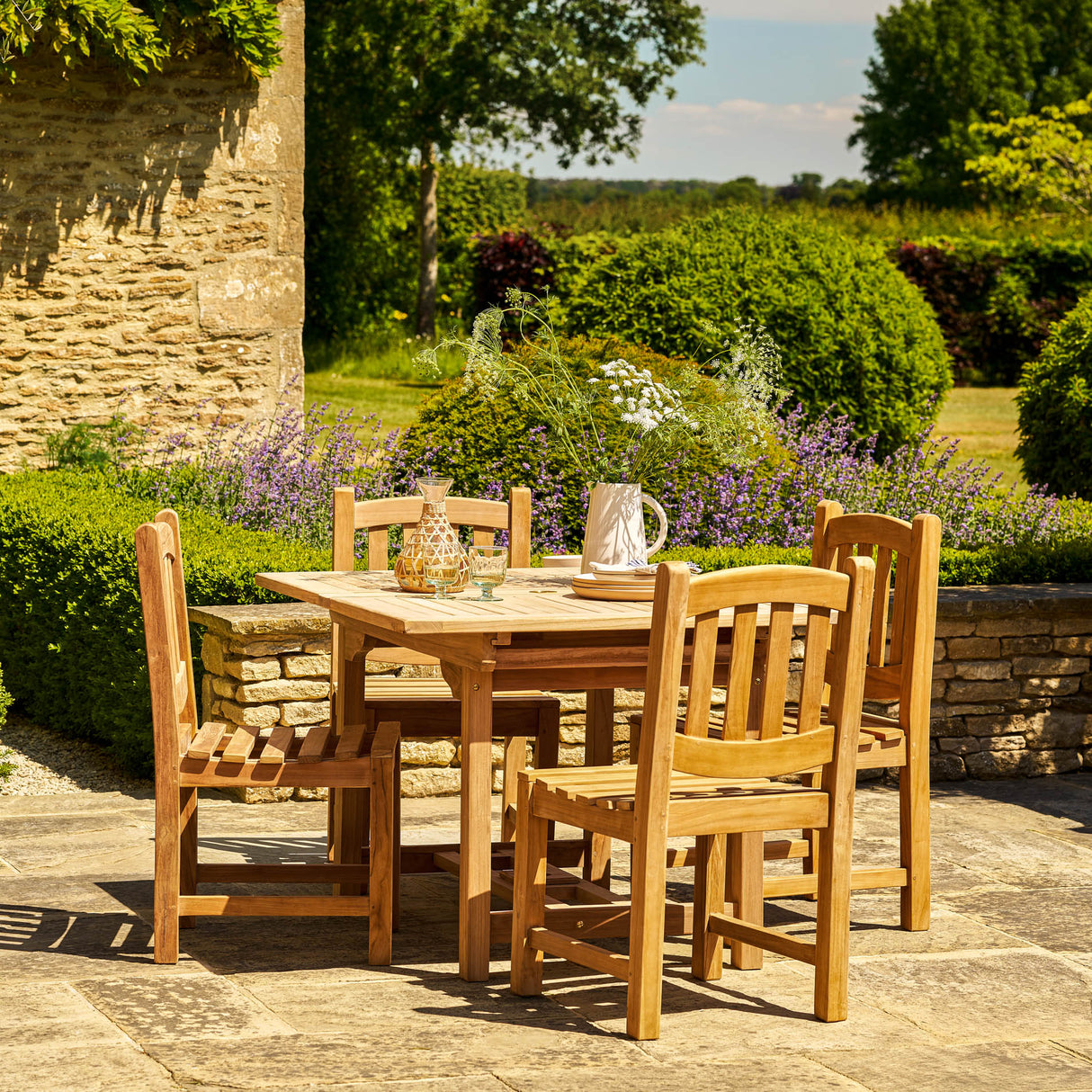 Arrow Teak Rectangular Extending Dining Table 120-180cm