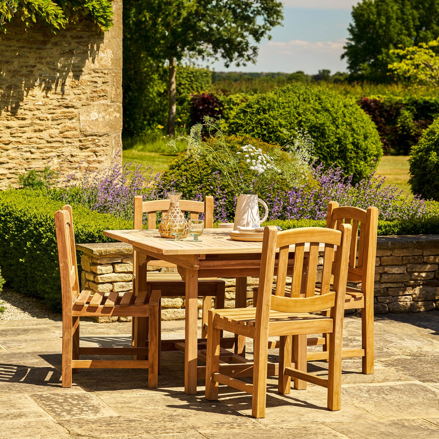 Arrow Teak Rectangular Extending Dining Table 120-180cm