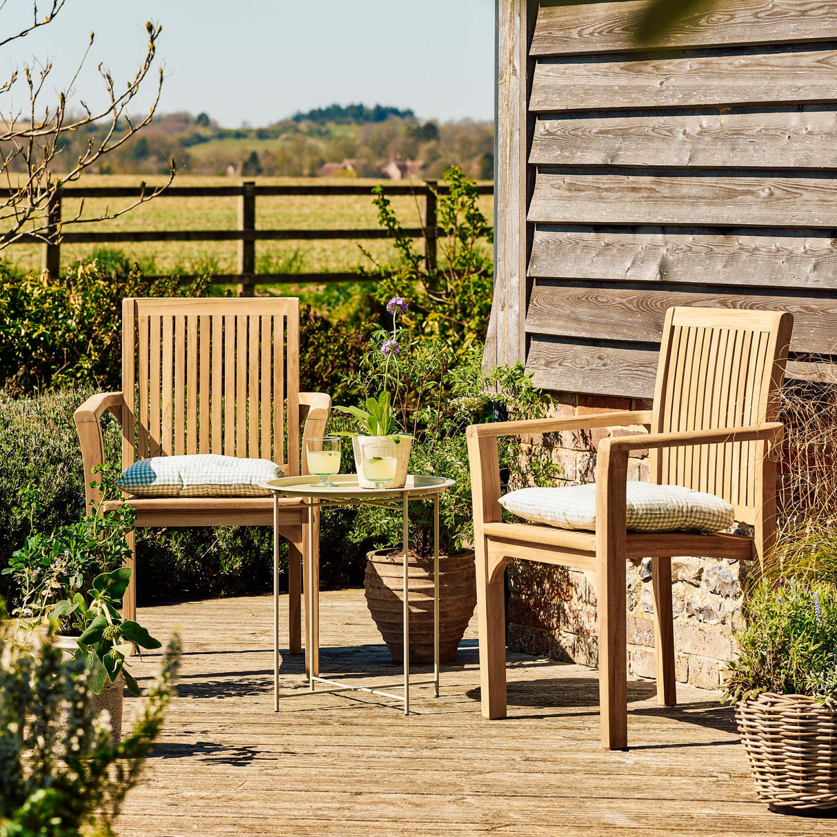 Bali Teak Stacking Armchair