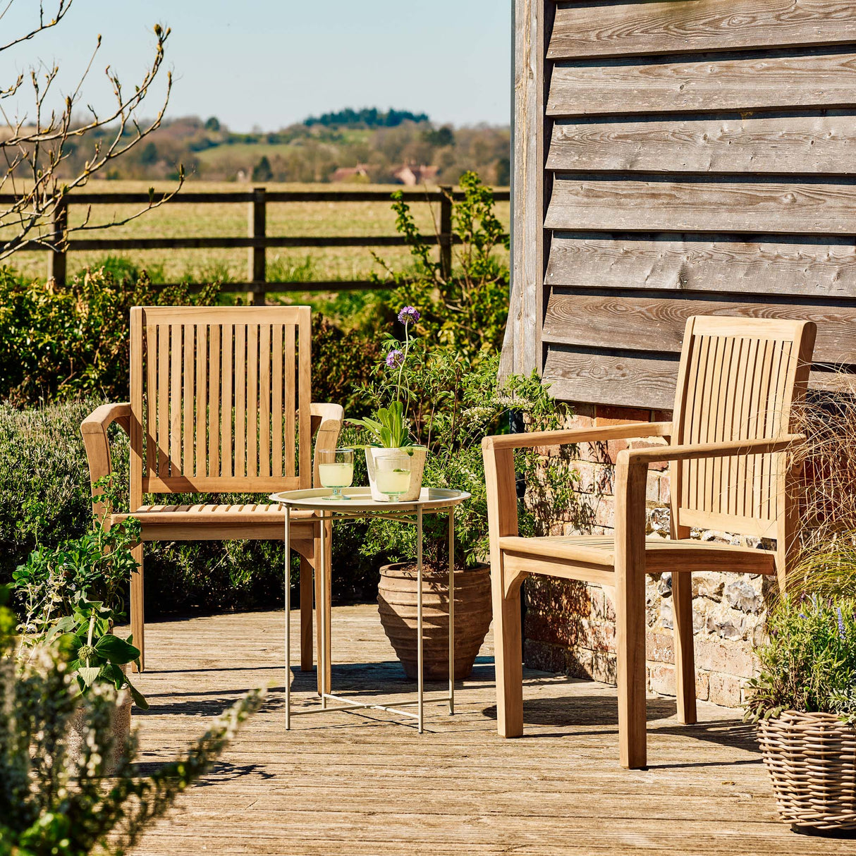 Bali Teak Stacking Armchair