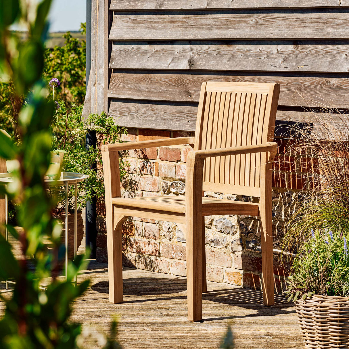 Bali Teak Stacking Armchair