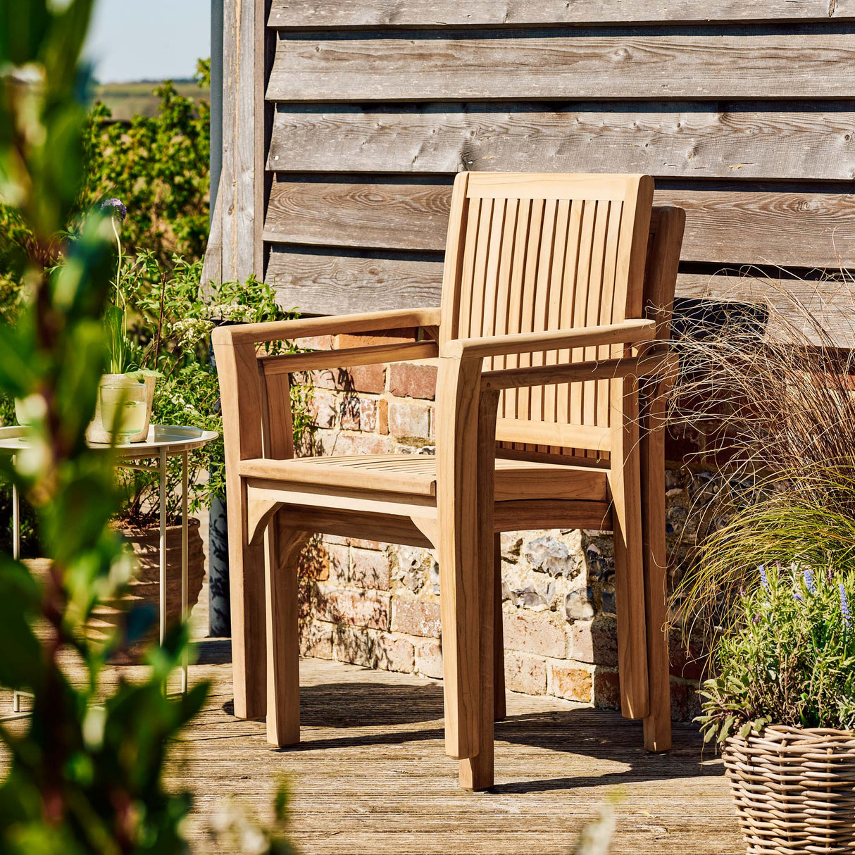 Bali Teak Stacking Armchair