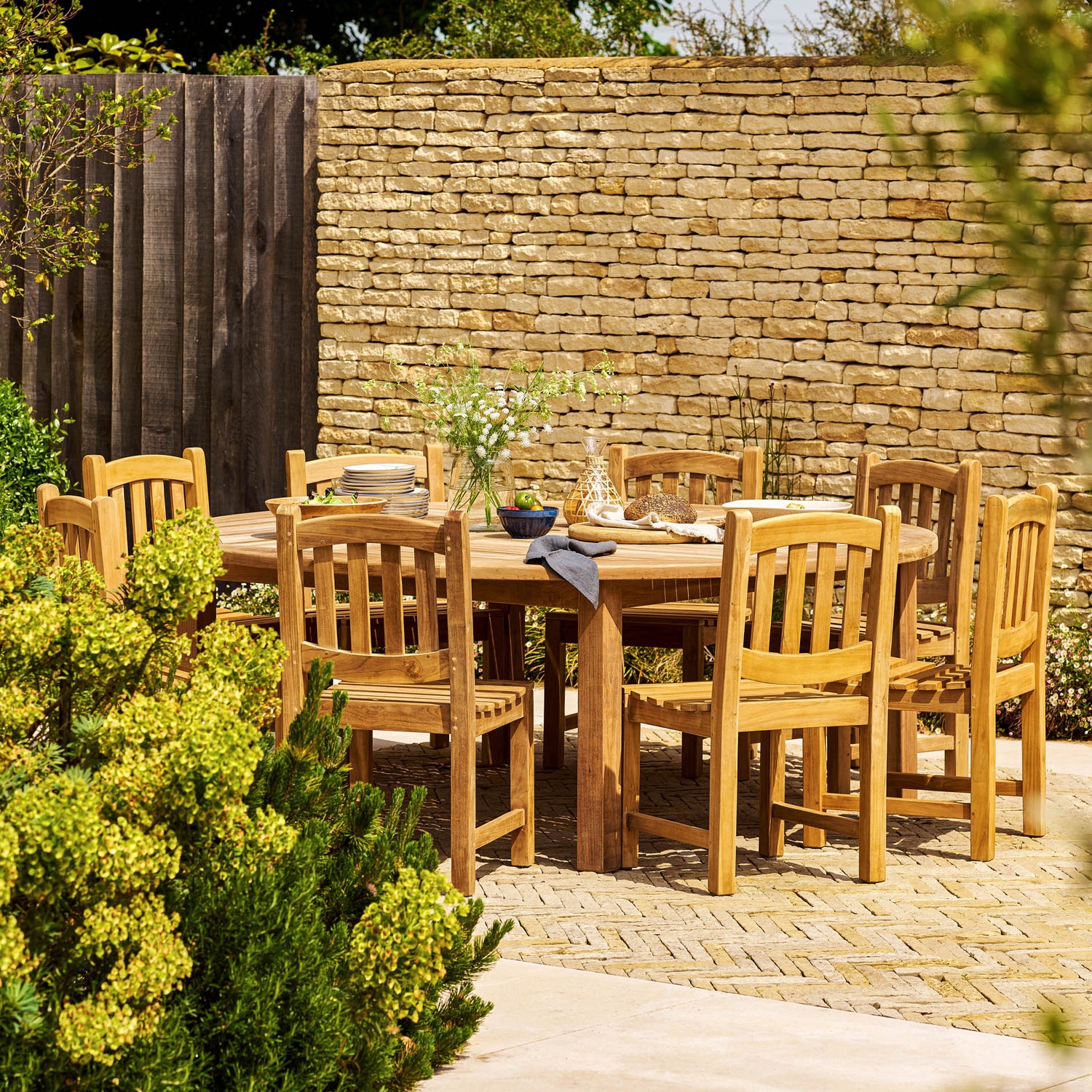 Churn Teak Round Deep Table 210cm