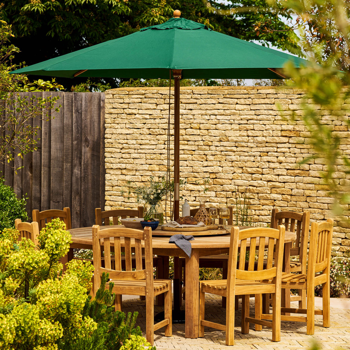 Churn Teak Round Deep Table 210cm