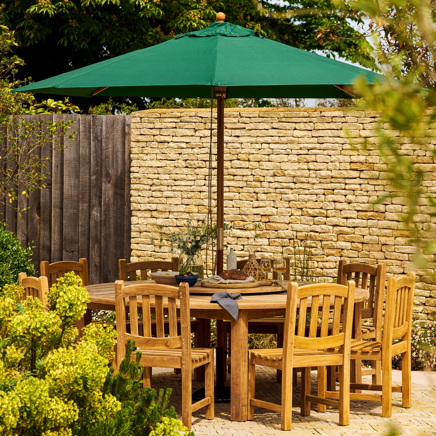 Churn Teak Round Deep Table 210cm