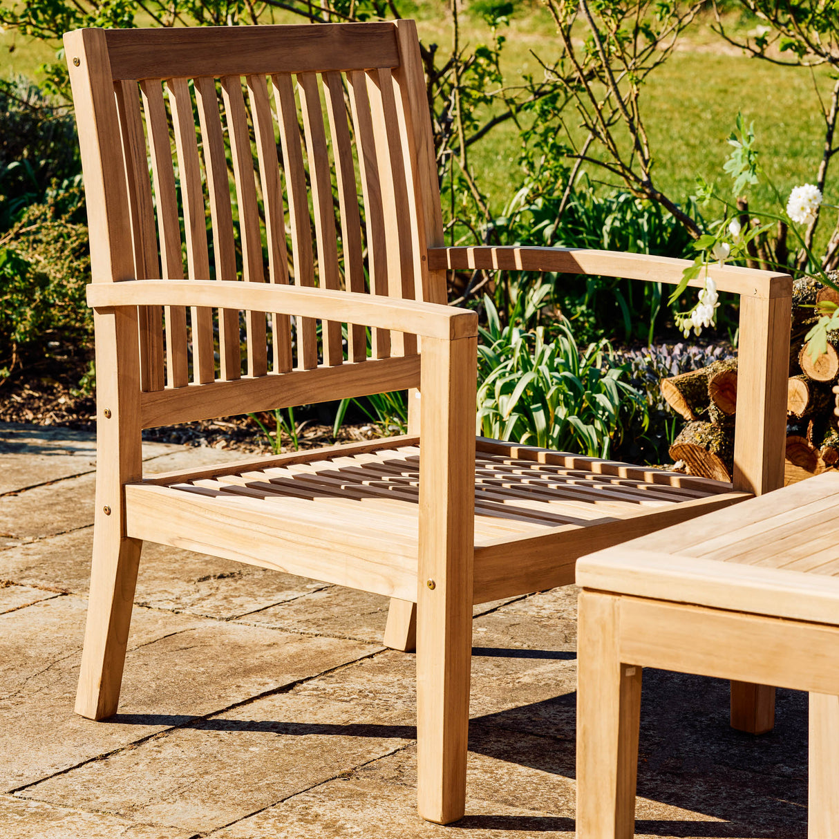 Comfort Teak 4 Seater & Coffee Table Set
