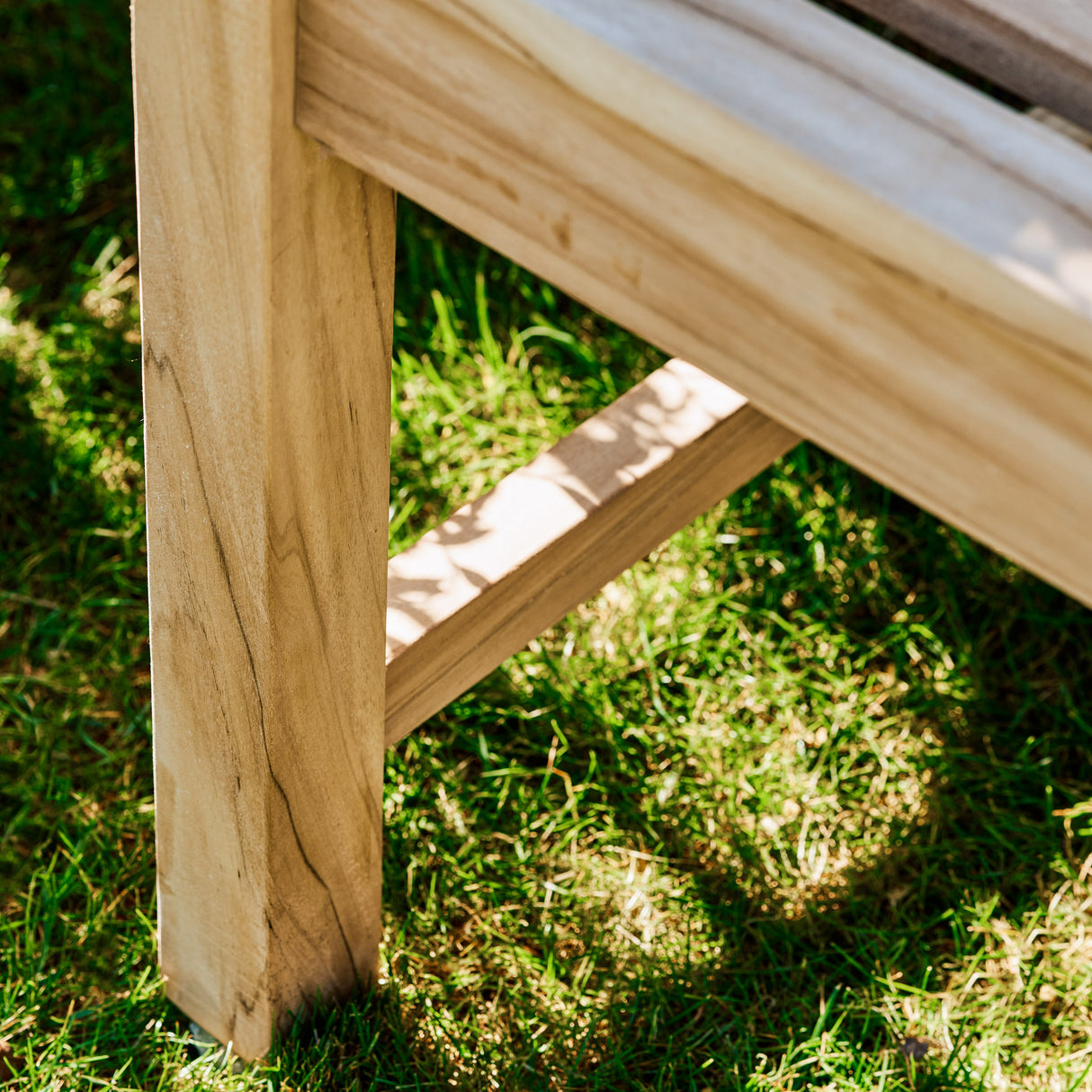 Cross Back Teak Bench 2 Seater 130cm