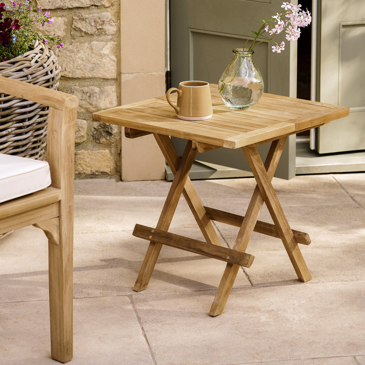 Calcot Teak Square Folding Table 50cm x 50cm
