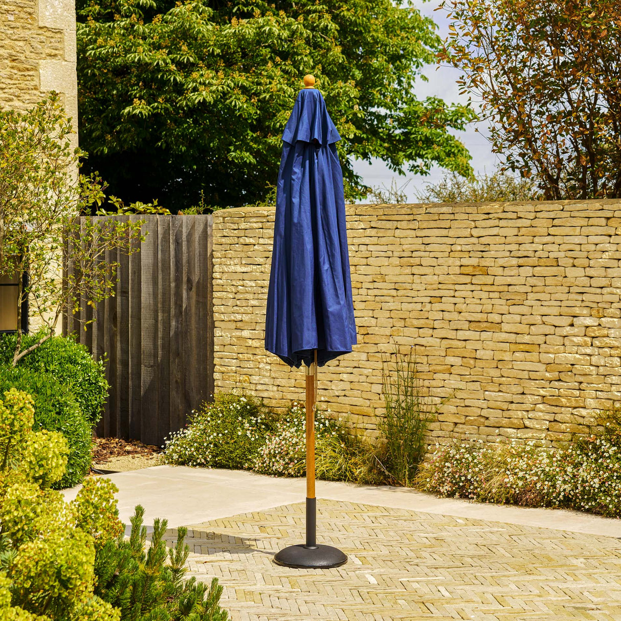 Parasol Teak 3m Blue