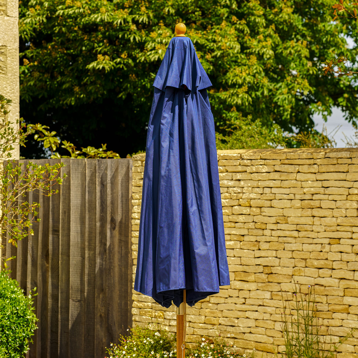 Parasol Teak 3m Blue