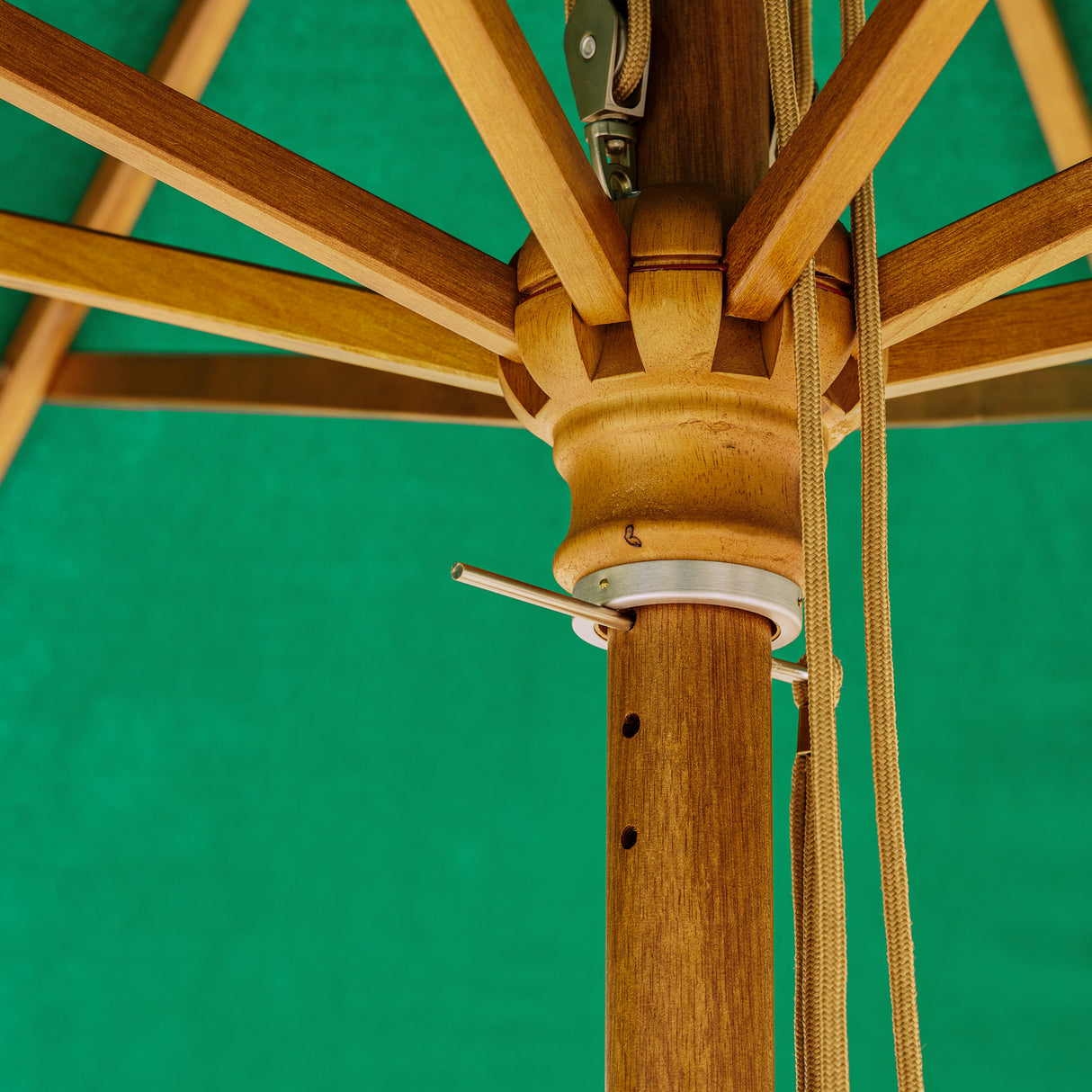 Parasol Solid Wood 2.5m Green