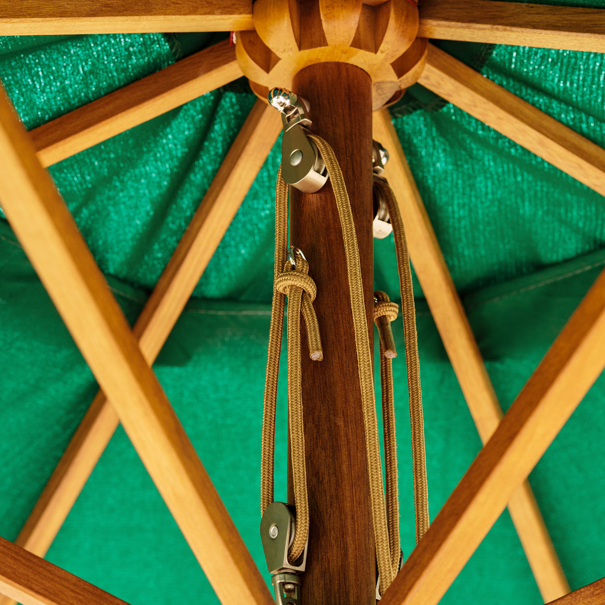 Parasol Solid Wood 2.5m Green