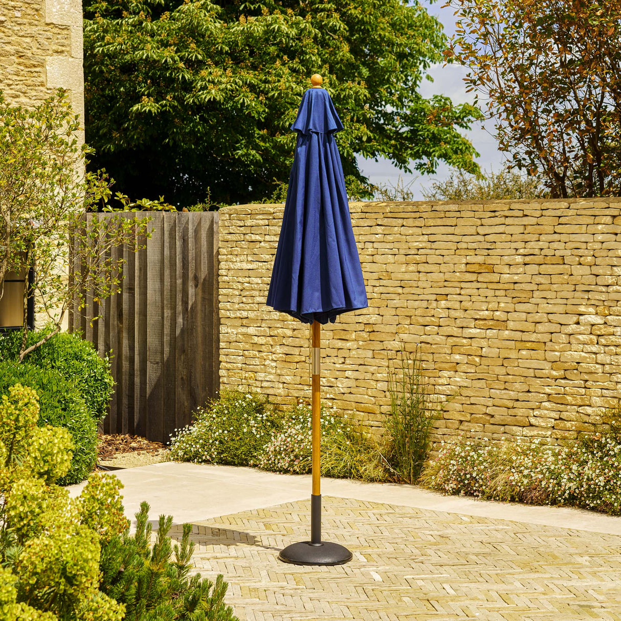 Parasol Solid Wood 3m Blue