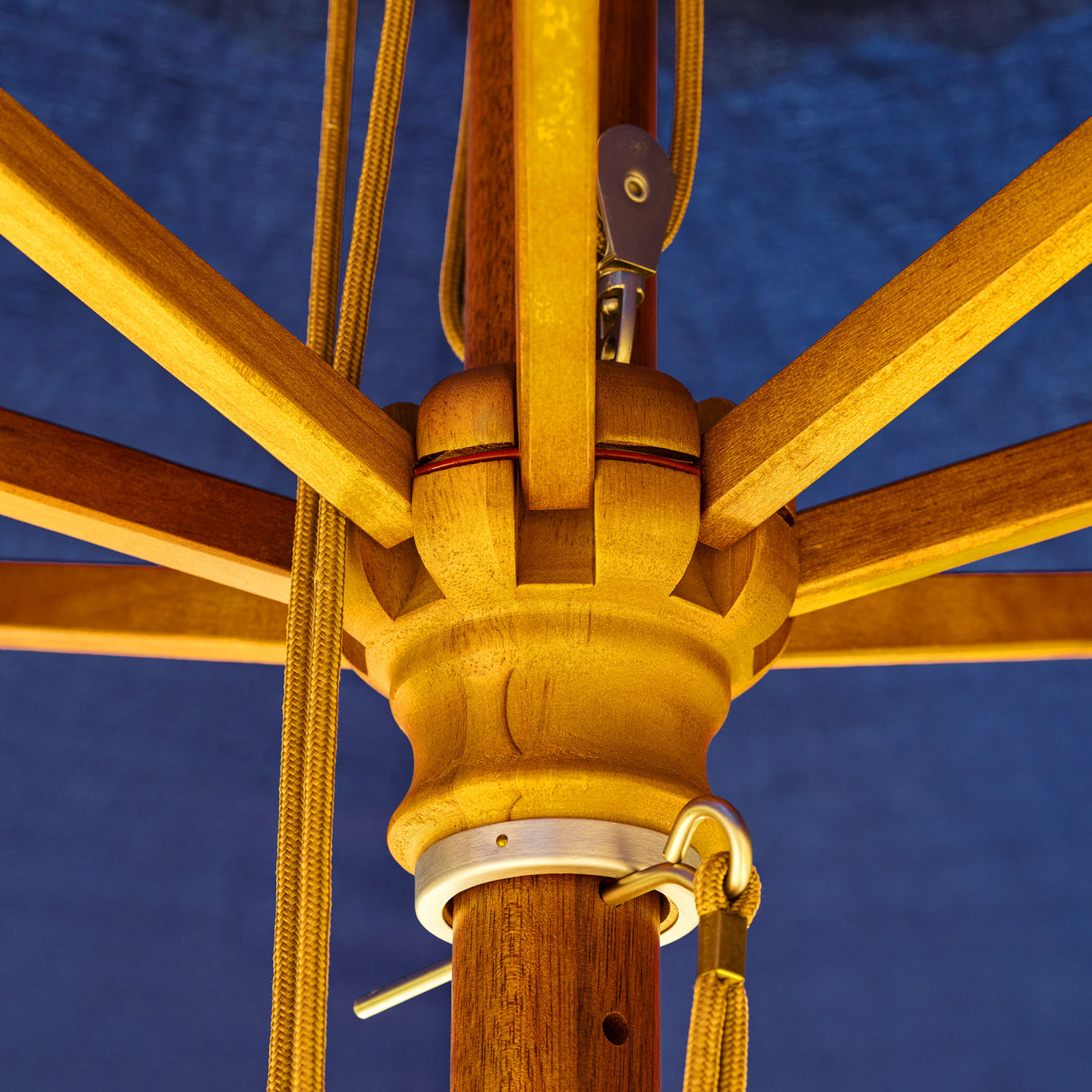 Parasol Solid Wood 3m Blue