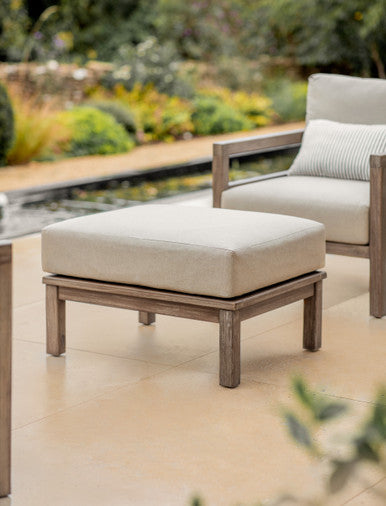 Sandridge Ottoman - Acacia Wood, Dark Natural