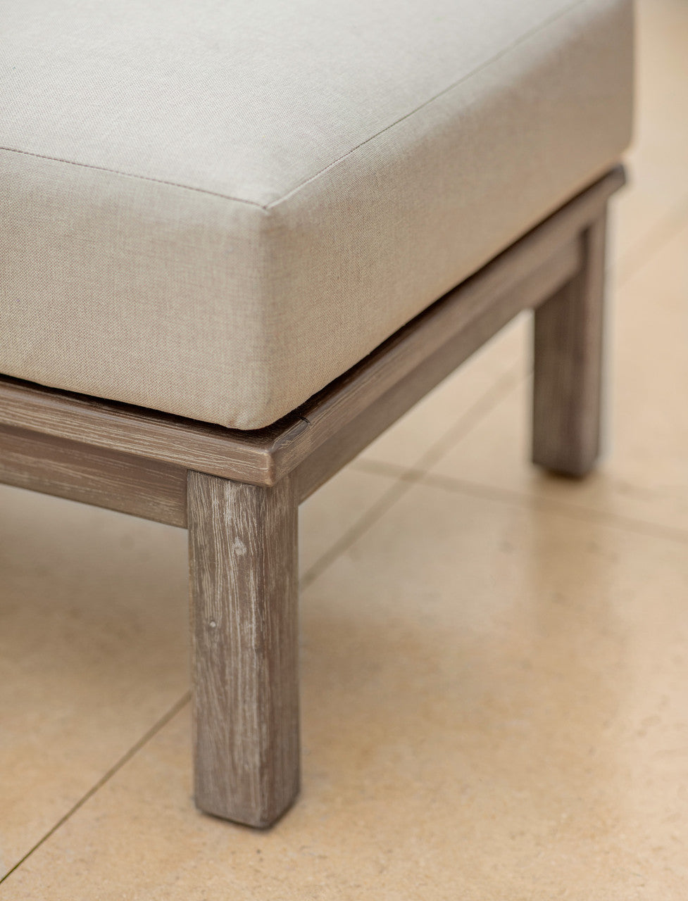 Sandridge Ottoman - Acacia Wood, Dark Natural