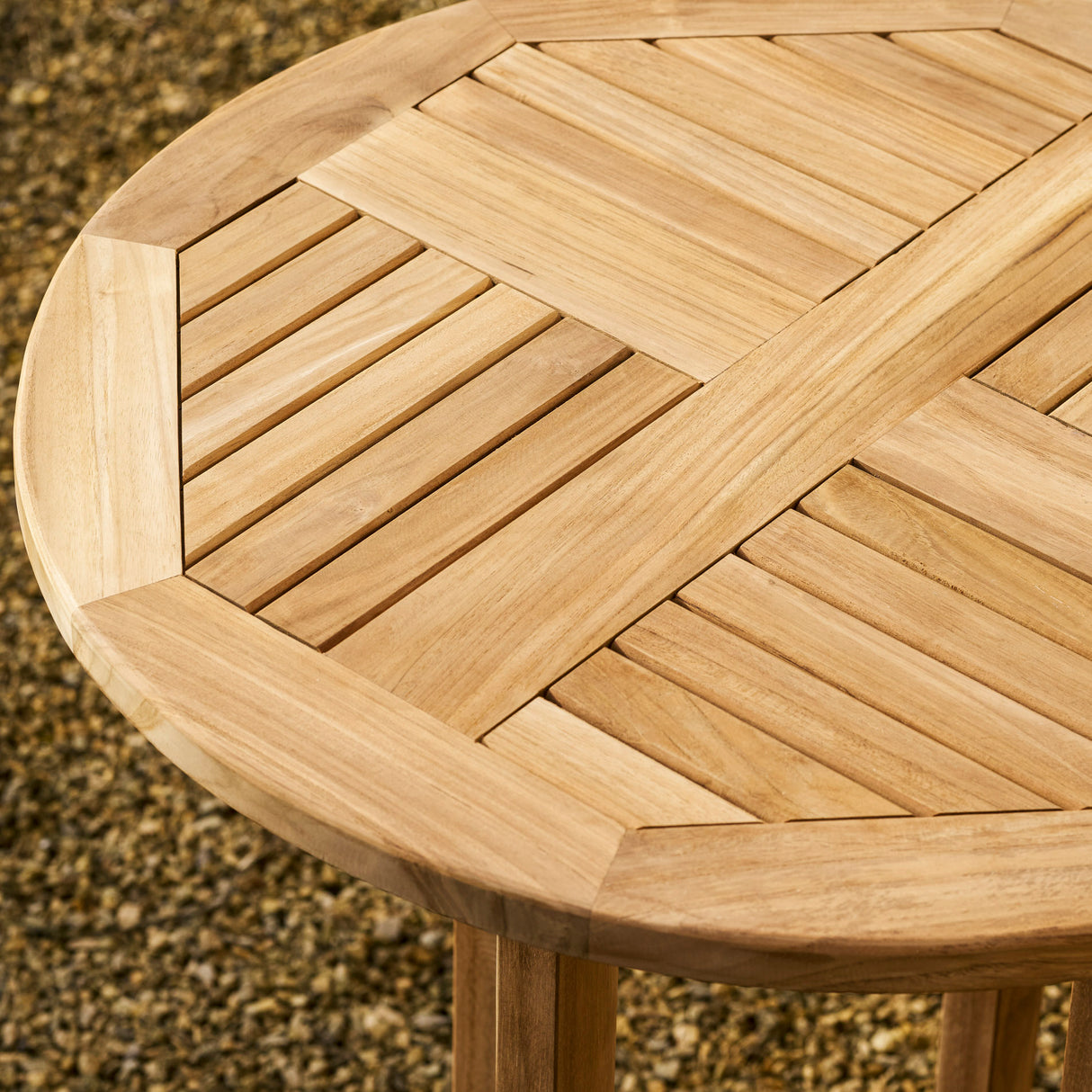 Crummock Round Bar Table - Teak, Natural