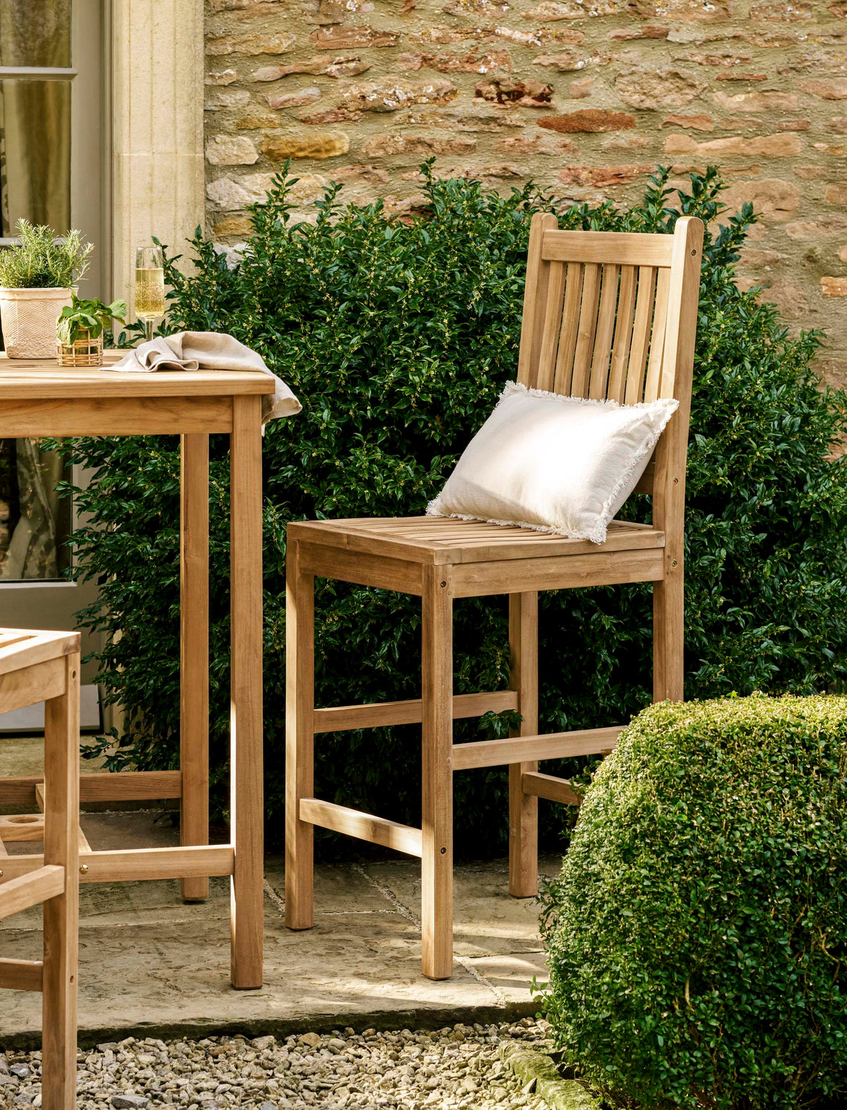 Grisdale Bar Stool - Teak, Natural
