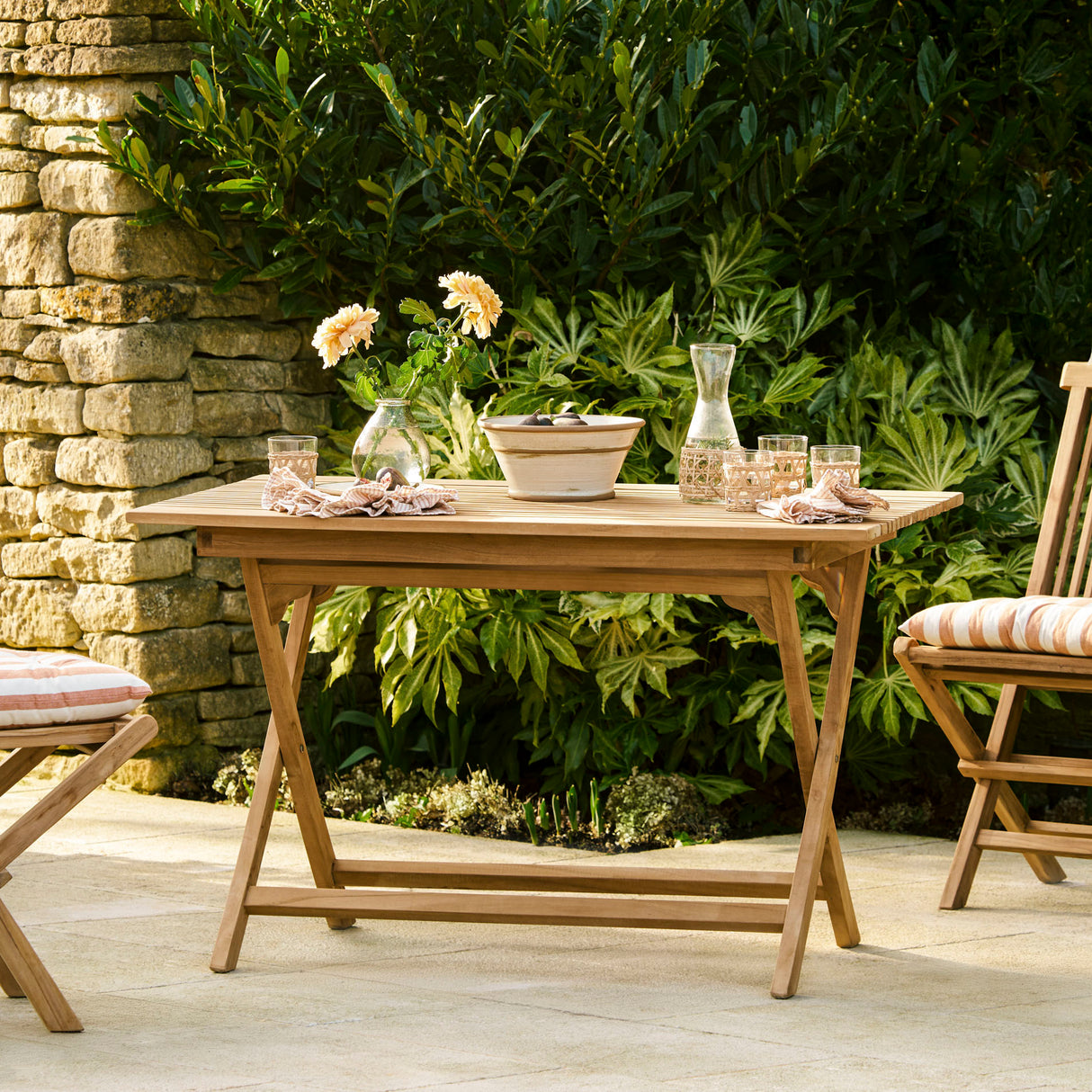 Netherton Folding Table 120cm - Teak, Natural