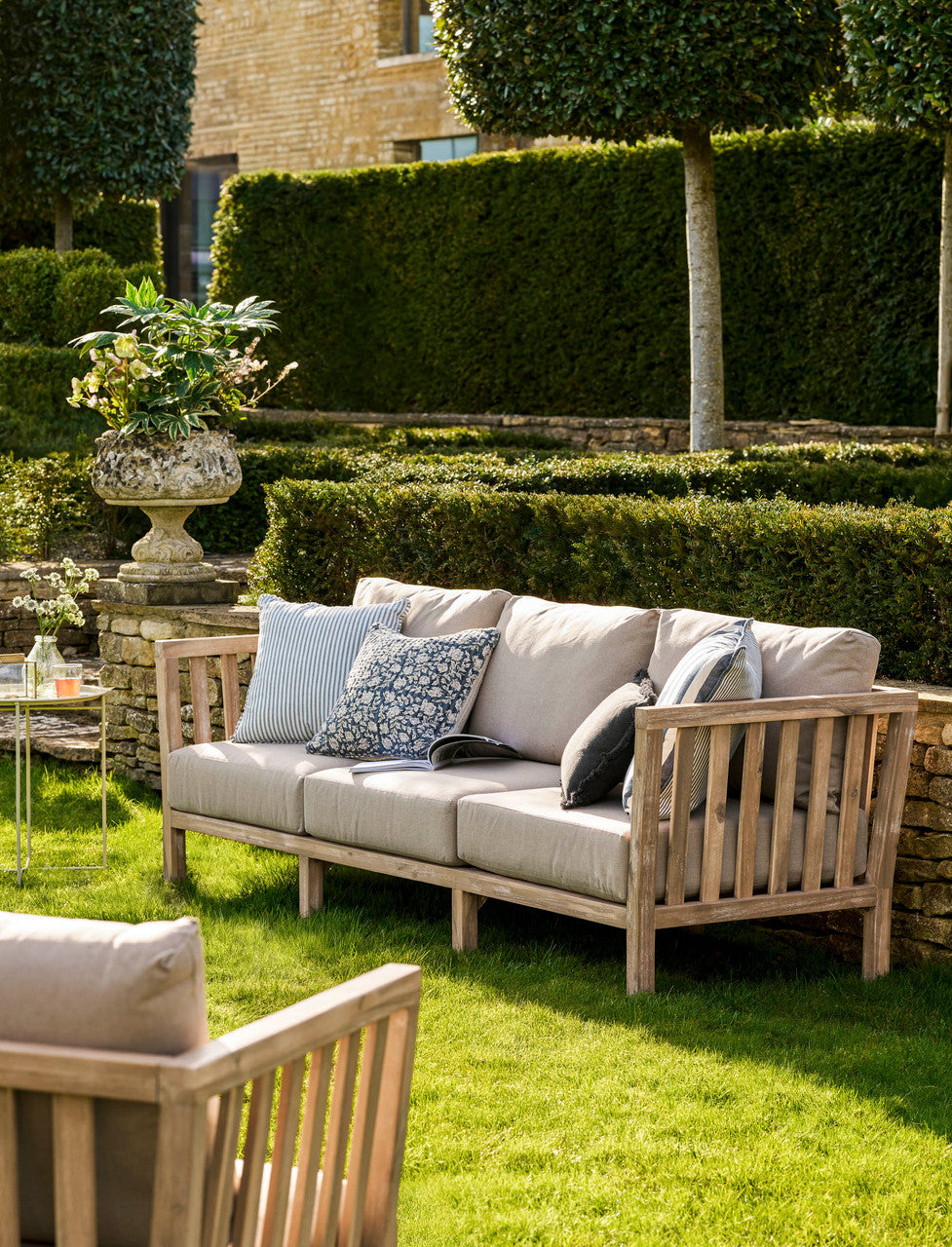 Porthallow 3 Seater Sofa - Acacia Wood, Natural